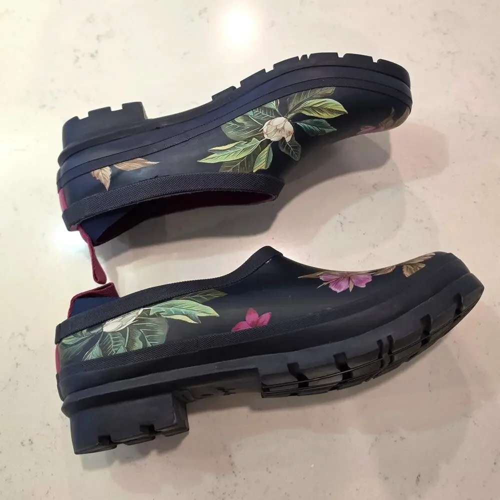 Joules Pop On Welly Clog / Navy Floral RAIN BOOT SHOE CLOG